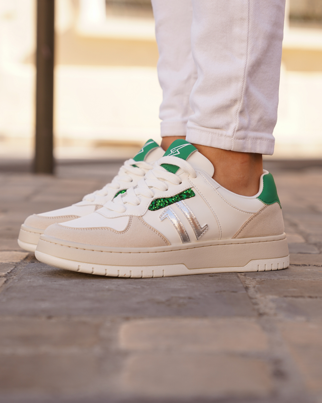 Basket femme verte à lacets - CL90 GREEN