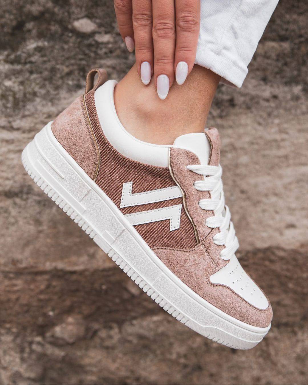 Basket femme taupe à lacets - CL81 TAUPE - Casualmode.fr