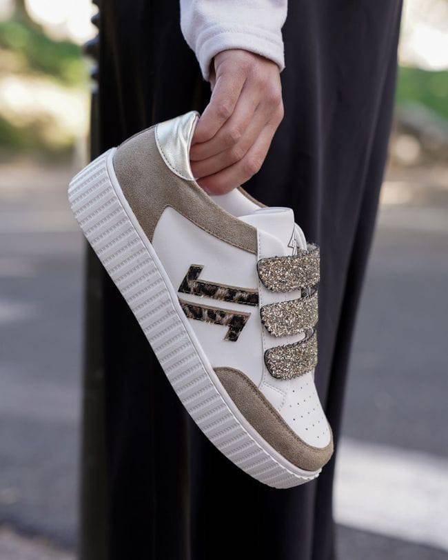 Basket femme léopard creepers à scratch - CL70 LEO - cl11sneakers.fr