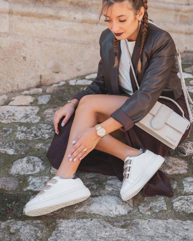 Basket Femme Dorée à Scratchs Chic & Glamour - CL24 GOLD - cl11sneakers.fr